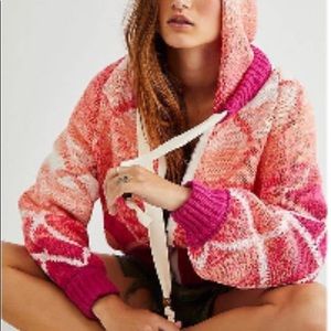 NWT Free People Bali Bound Hoodie in pink, size Small.